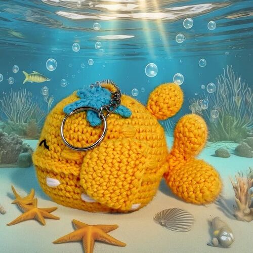 Knitty Critters Sealife Keyrings - Puffer Fish