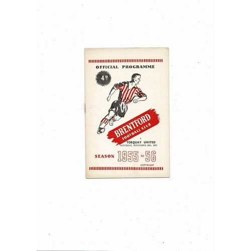 1955/56 Brentford v Torquay United Football Programme