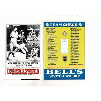 1985 Northern Ireland v England Football Programme