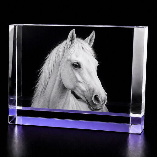 3D Crystal Photo Gift – Lilac Crystal Block 12×8×6cm