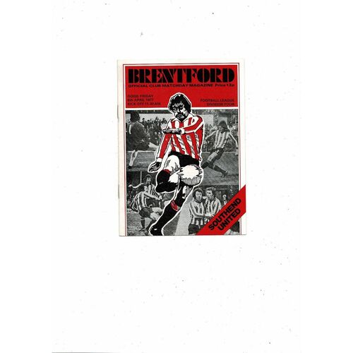 1976/77 Brentford v Southend United Football Programme
