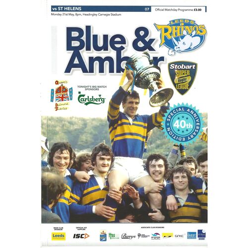 2012 Leeds Rhinos v St. Helens (21/05/2012) Rugby League Programme (Special 40th Anniversary Edition)