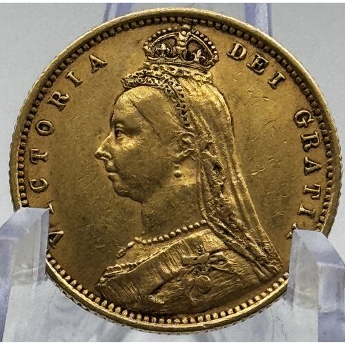 1892 Queen Victoria gold half sovereign