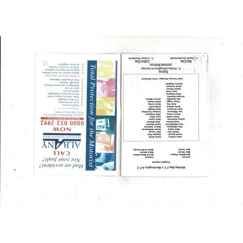 Whitley Bay v Workington FA Cup Football Programme 2001/02