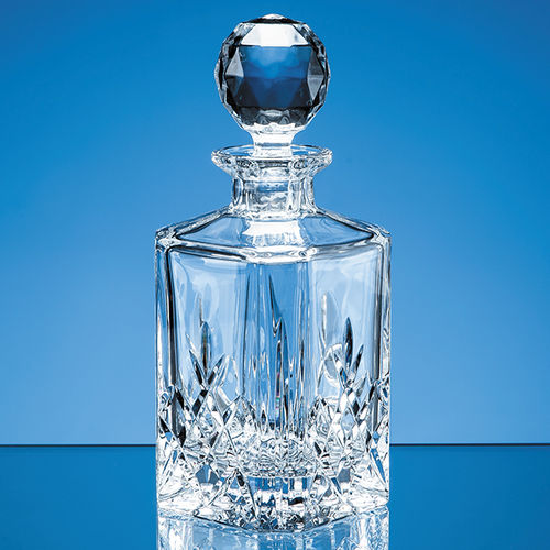 Blenheim Lead Crystal Full Cut Square Spirit Decanter (0.8ltr)