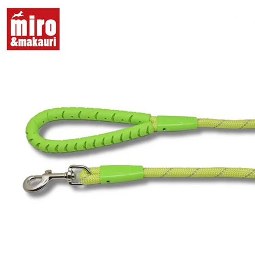 Rubber Handle Rope Lead 13mm x 110cm Bright green