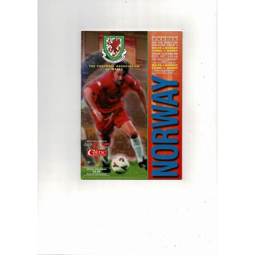 2000 Wales v Norway World Cup Football Programme