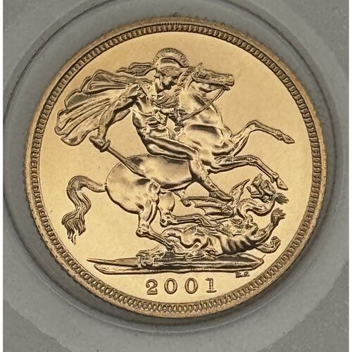 Mint sealed 2001 full gold sovereign
