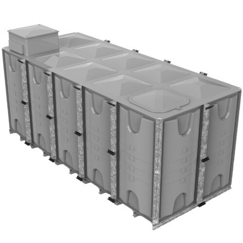 PW.5X2X2.IFB.AB - 20000 LITRE SECTIONAL WATER TANK, INTERNALLY FLANGED BASE (IFB) C/W FVH