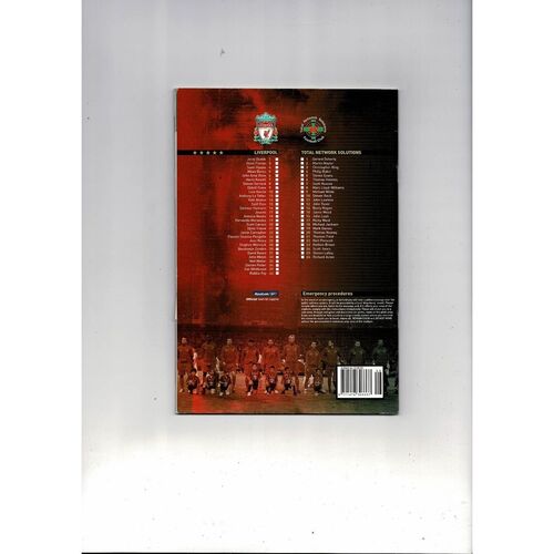 Liverpool v Total Network Solutions Champions League Football Programme 2005/06 + Press Cuttings