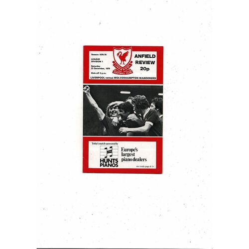 1978/79 Liverpool v Wolves Football Programme Dec.