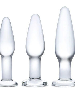 Glas Anal Training Butt Plug Set