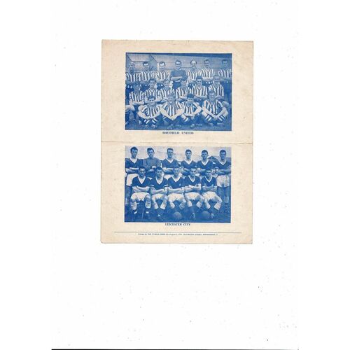 1961 Leicester City v Sheffield United FA Cup Semi Final 2nd Replay Football Programme