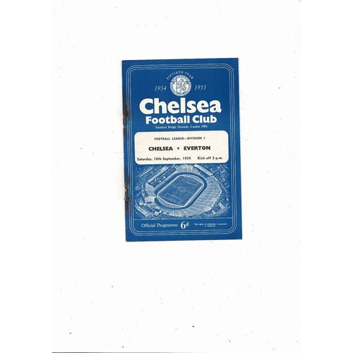 1954/55 Chelsea v Everton Championship Season Football Programme