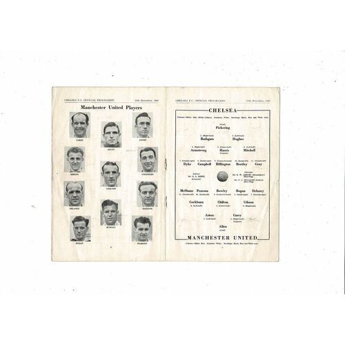 1950/51 Chelsea v Manchester United Football Programme
