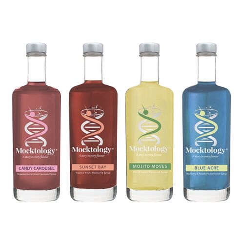 Set of Flavoured Cocktail Syrups By Mocktology 4 Bottles x 200ml