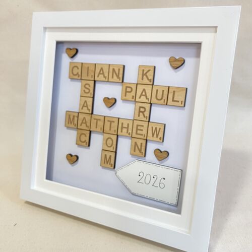 Customised New Home Family Name Box frame with LED Lights