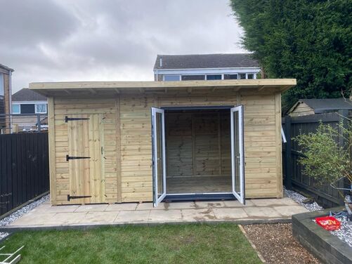 #PVC064 16x8 Pent Summer House Combi