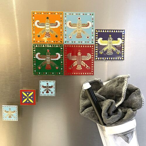 Display & Magnet Tiles. The Persian Falcon. Series of 5 Combination. Unique Designs.