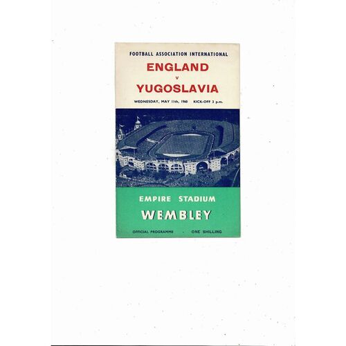 1960 England v Yugoslavia Football Programme