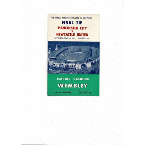 1955 Manchester City v Newcastle United FA Cup Final Football Programme