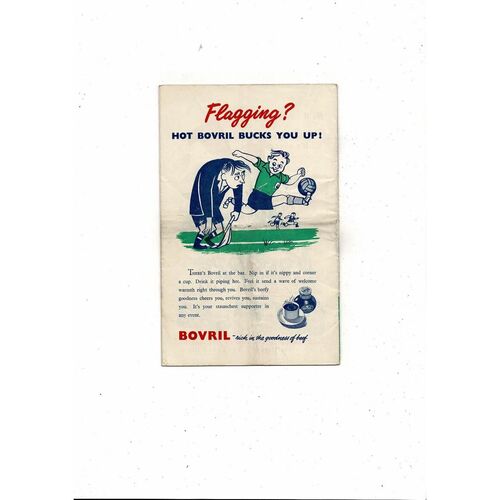 1953 England v Rest of the World Football Programme