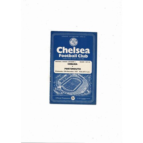 1957/58 v Chelsea v Portsmouth Football Programme