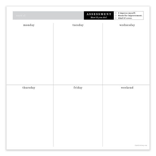 Utility Large 12x9 Weekly Task Planner Desk Pad