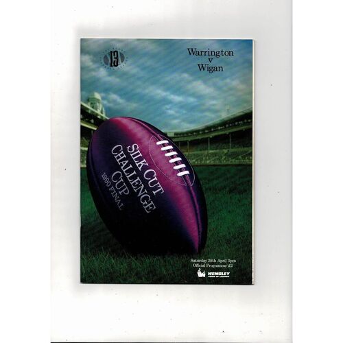 1990 Warrington v Wigan Rugby League Challenge Cup Final Programme