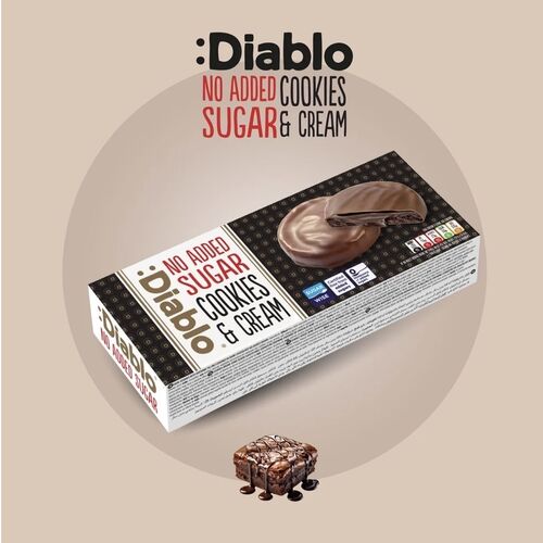 Diablo No Added Sugar Dark Chocolate Cookies & Cream 128g