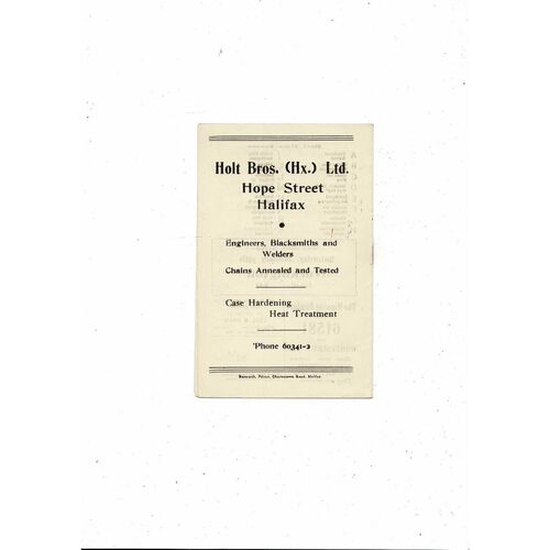 1954/55 Halifax Town v Bradford City Football Programme 15th January