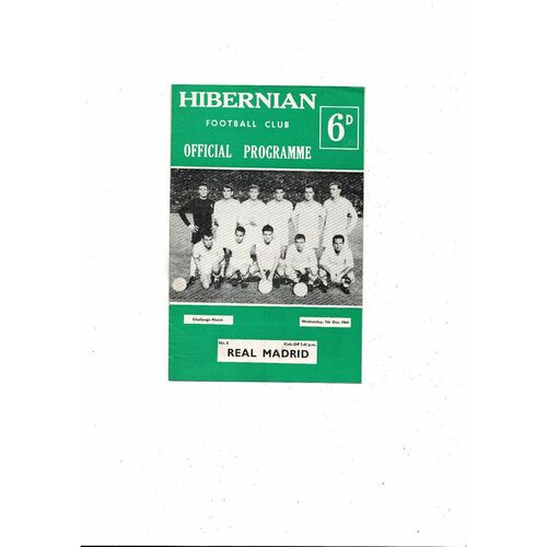Hibernian v Real Madrid Friendly Football Programme 1964/65