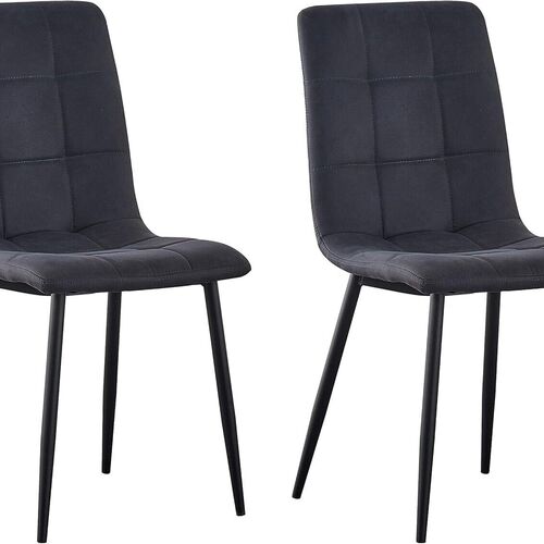 mcc direct Set of 4 Faux Matte Suede Leather Dining Chairs With metal Legs home& restaurants henri