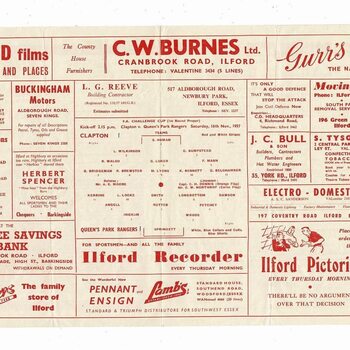 1957/58 Clapton v Queens Park Rangers FA Cup Football Programme