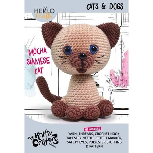 Knitty Critters - Pets - Mocha Siamese Cat