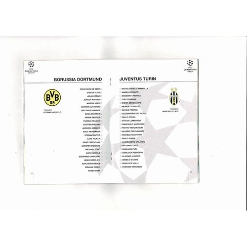 Borussia Dortmund v Juventus UEFA Champions League Football Programme 1995/96