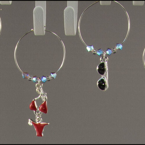 Beach Enamelled Wine Glass Charms