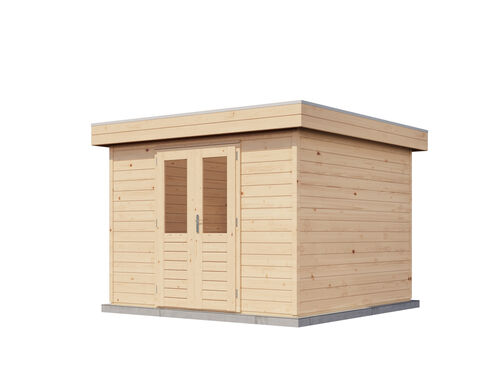 3.0mtr x 3.0mtr 44mm walled Flat Roof Cabin