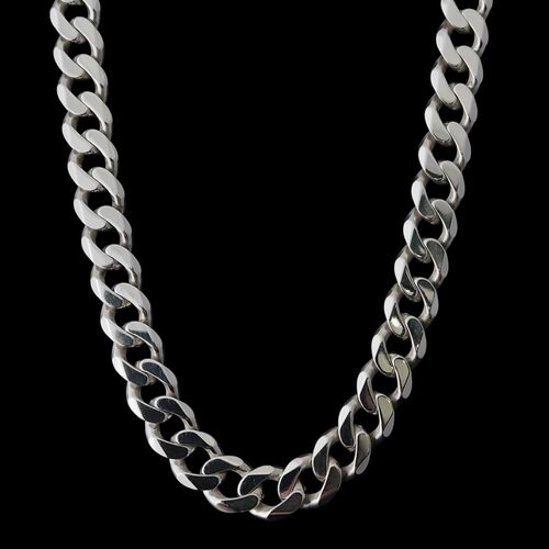 10mm diamond cut silver curb chain