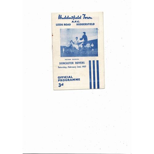 1956/57 Huddersfield Town v Doncaster Rovers Football Programme