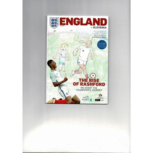 2017 England v Slovenia Football Programme + Press Cuttings