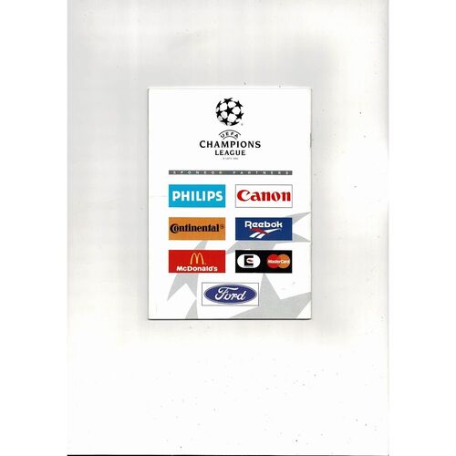 Rosenborg v Blackburn Rovers Champions League Football Programme 1995/96