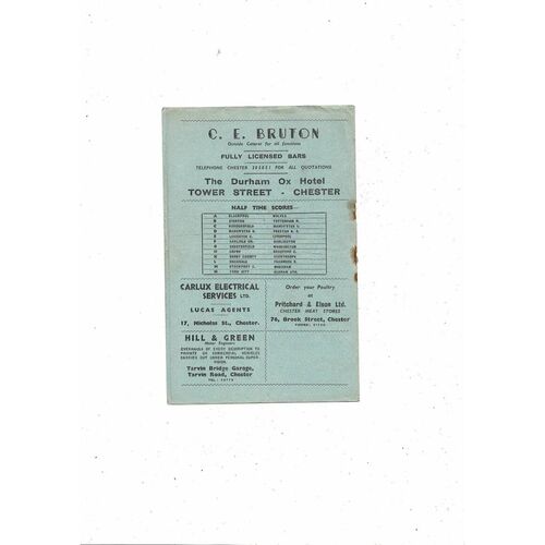 1955/56 Chester v Accrington Stanley Football Programme
