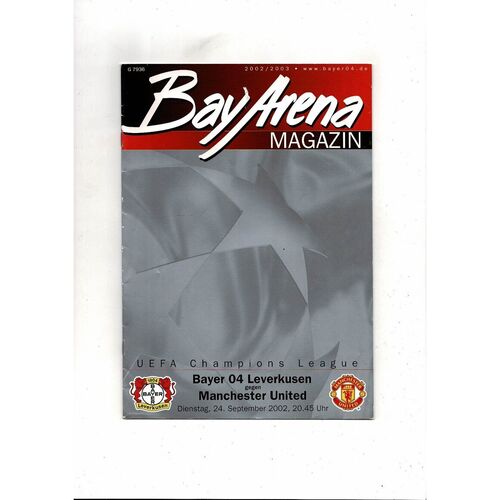 Bayer 04 Leverkusen v Manchester United Champions League Football Programme 2001/02