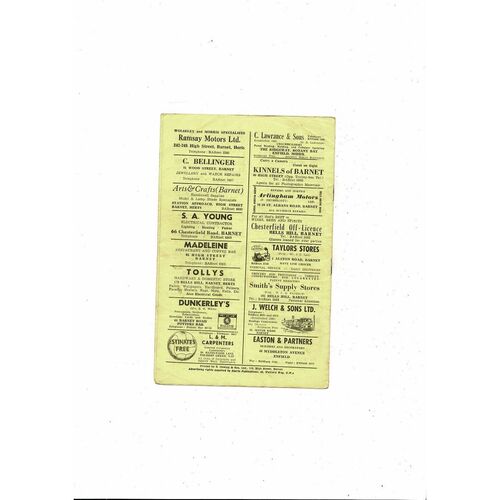 1963/64 Barnet v Sutton United London Senior Cup Football Programme