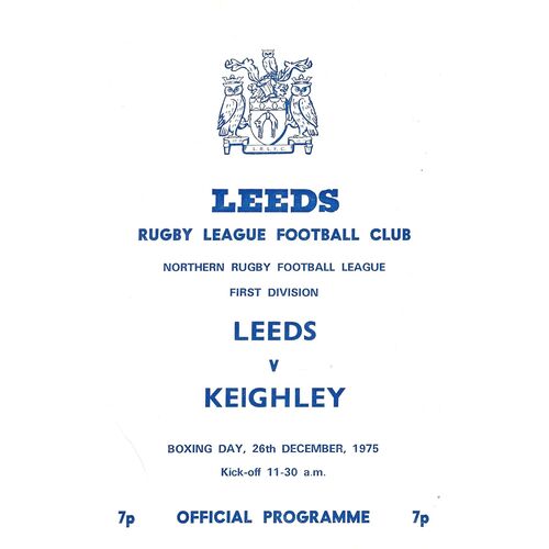 1975/76 Leeds v Keighley (16/12/1975) Rugby League Programme