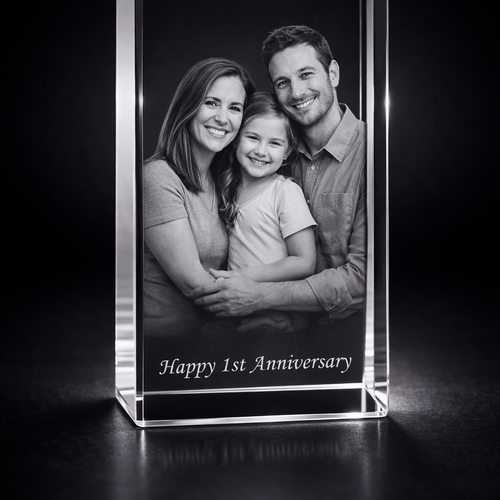 Arran 3D Crystal Block Photo Gift – 10×6×6cm