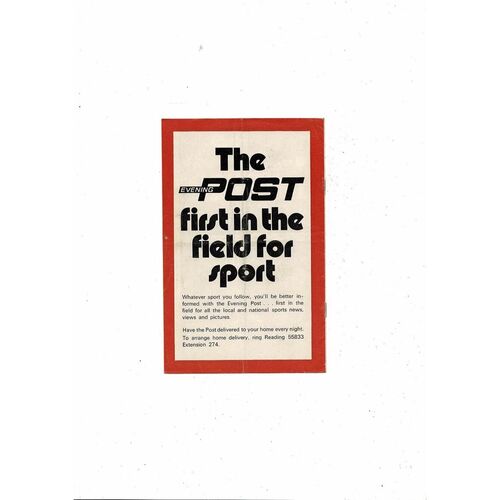 Reading v Blyth Spartans FA Cup Replay Football Programme 1971/72
