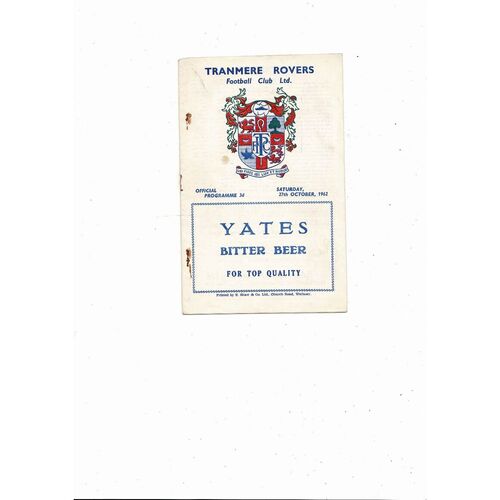 Tranmere Rovers v Winsford United Cheshire League Football Programme 1962/63