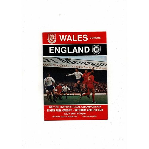 1970 Wales v England International Football Programme @ Cardiff City